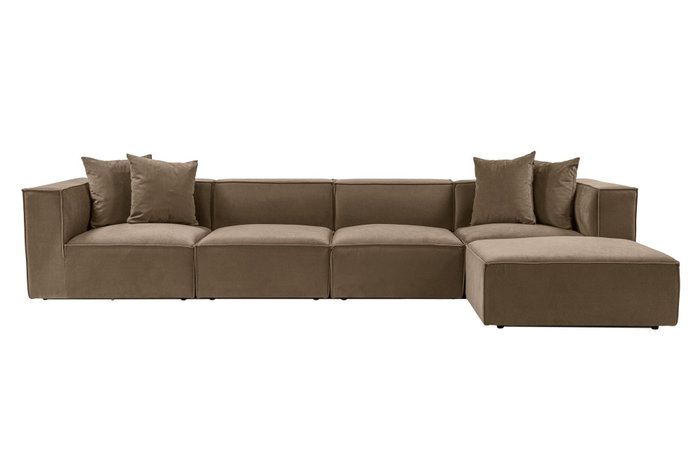 Atelier Del Sofa Sora Sofá Esquinero con Pouf - Marrón Atelier Del Sofa Sora Sofá Esquinero con Pouf - Marrón